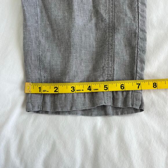 J. Jill Love Linen Gray Taupe Drawstring Relaxed Fit Ankle Pull On Pants Small - Picture 5 of 10